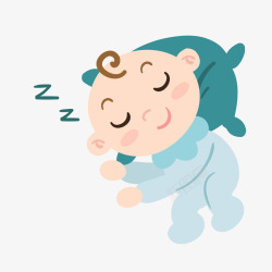 睡眠婴儿卡通插画矢量图素材