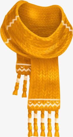 黄色毛线编织围巾素材