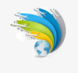 环形箭头航空旅行信息图高清图片