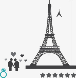 巴黎铁塔爱情见证素材