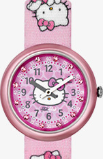 卡通可爱粉色手表开学季素材