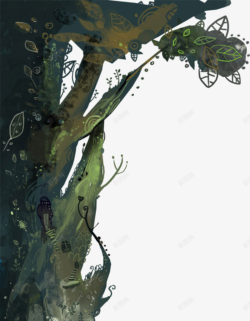 黑色神秘森林创意png免抠素材_88icon https://88icon.com 创意 森林 神秘 黑色