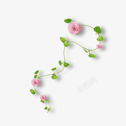 花枝树枝桃枝png清新淡雅粉红玫瑰高清图片