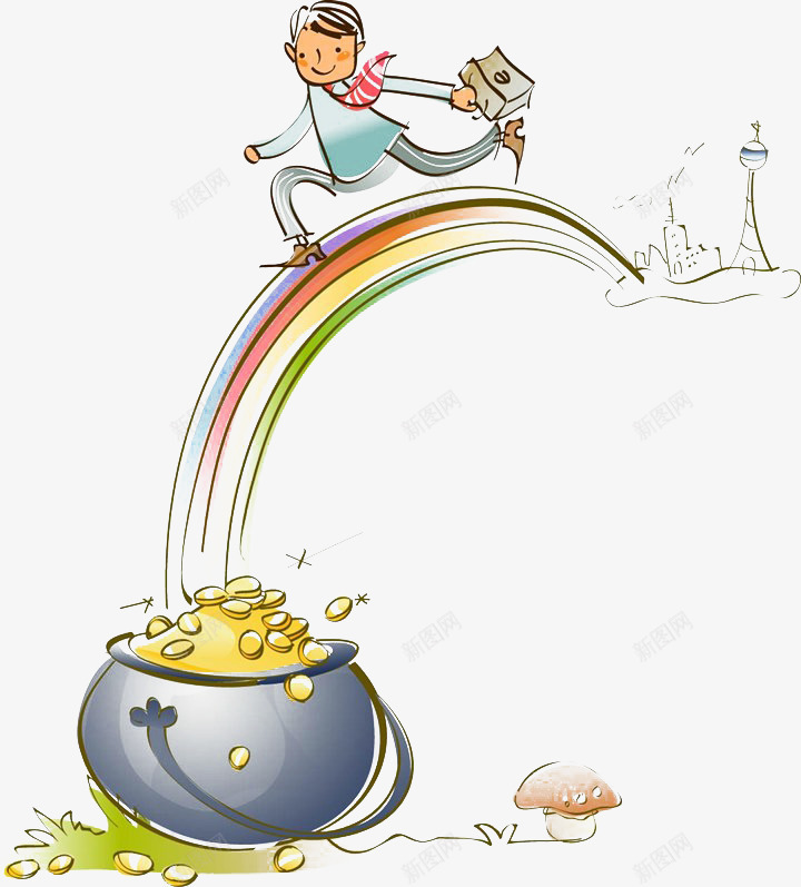 站在彩虹桥上的白领商务插画png免抠素材_88icon https://88icon.com 上班族 商务插画 彩虹桥 白领