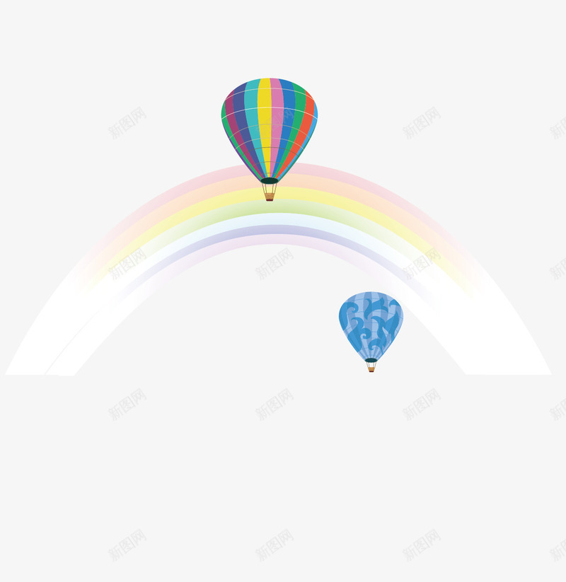 七色的彩虹和热气球矢量图ai免抠素材_88icon https://88icon.com 七色的彩虹 上升的热气球 彩虹 热气球 矢量图