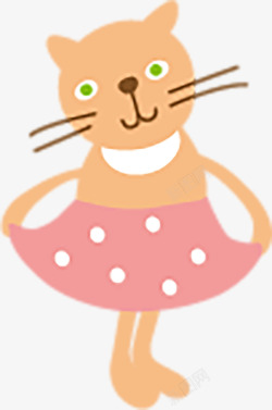 穿裙子可爱小猫卡通图素材
