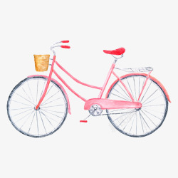 粉色自行车情人节粉色自行车插画高清图片