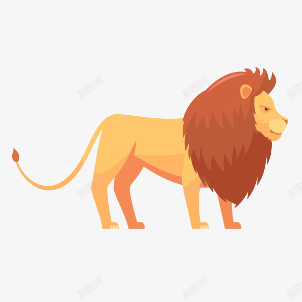 可爱的狮子卡通图png免抠素材_88icon https://88icon.com 动物 卡通 尾巴 森林 毛发 狮子 野生动物