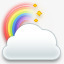 多云的夜晚彩虹云图标图标