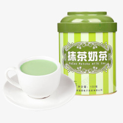 抹茶奶茶罐装素材