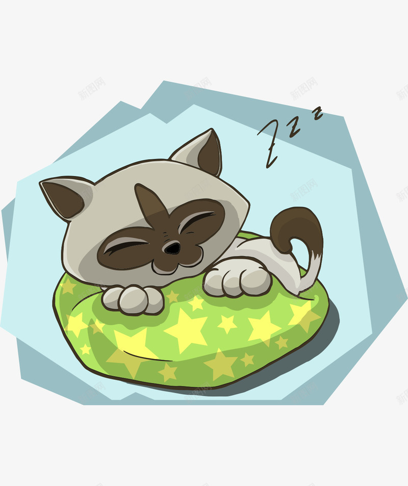 卡通手绘睡觉可爱小猫矢量图ai免抠素材_88icon https://88icon.com 卡通的动物 可爱的小猫 手绘的小猫 睡觉的小猫 矢量图