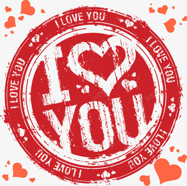 ILOVEYOU矢量图ai免抠素材_88icon https://88icon.com I LOVE YOU 圆形印章 复古印章 复古爱 心 心红 情人节海报 红色背景 矢量图