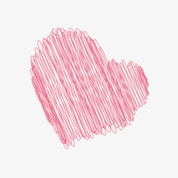 粉色手绘线条桃心矢量图素材