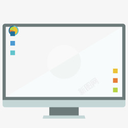 现代屏幕白色电脑信息图表矢量图高清图片