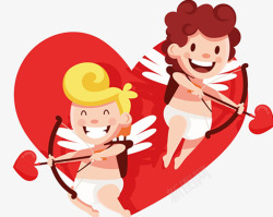 可爱卡通人物抬情人节可爱卡通丘比特天使海报设高清图片