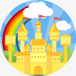 城堡彩虹素材