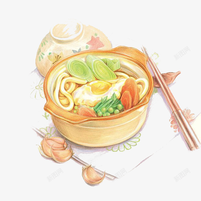 水彩食物png免抠素材_88icon https://88icon.com 卡通 手绘 水彩 装饰 面条 食物