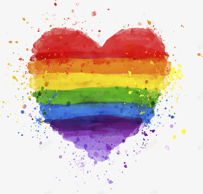 条纹彩虹爱心矢量图eps免抠素材_88icon https://88icon.com 充满爱心 彩虹爱心 彩虹线 彩虹色 条纹 水彩爱心 矢量图 矢量素材