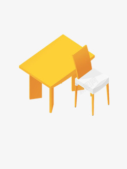 黄色桌椅素材
