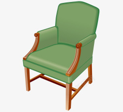 卡通家居绿色椅子素材