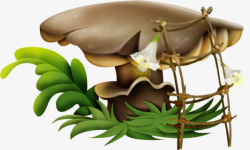 卡通装饰森林蘑菇背景素材