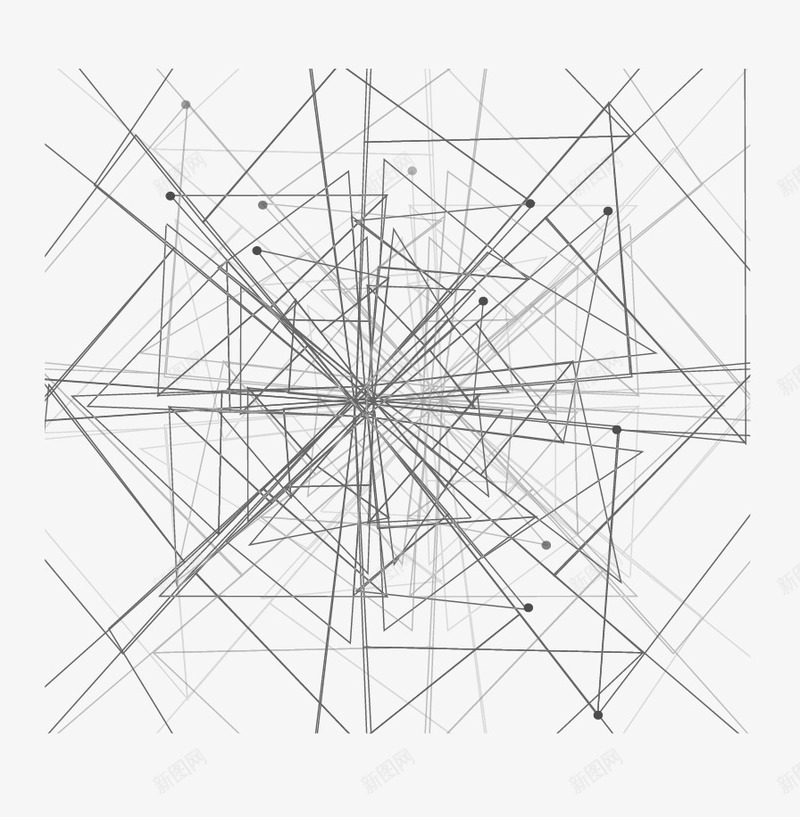 灰色线条科技背景png免抠素材_88icon https://88icon.com 免扣png素材 免费png素材 几何线条 灰色射线 科技背景