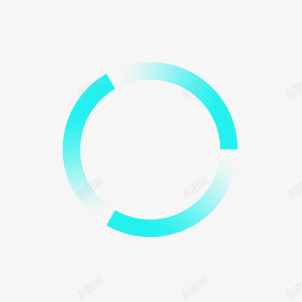 蓝色圆圈png免抠素材_88icon https://88icon.com 圆形 渐变 科技 简约 虚线圆