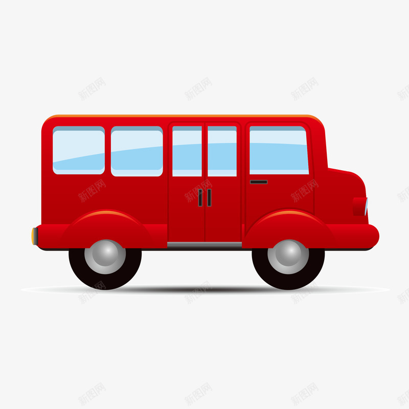 校车png免抠素材_88icon https://88icon.com 交通工具 学校 校车 红色