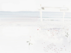 白色沙滩背景七夕情人节素材