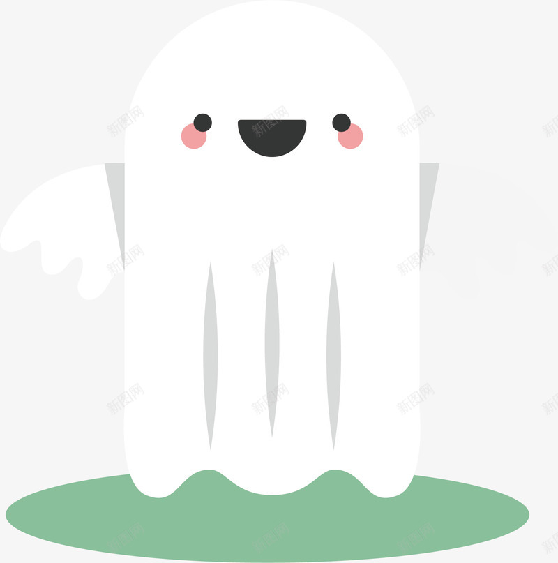 可爱幽灵png免抠素材_88icon https://88icon.com 可爱 手绘 白色幽灵 白色恐怖 笑脸 翅膀 腮红 袍子