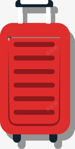 旅游季红色拉杆箱矢量图素材
