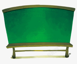 绿色手绘风卡通公园椅子春游素材