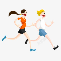 运动的卡通人物跑步高清图片