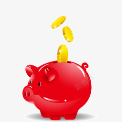 金融储蓄卡通小猪储蓄罐矢量图高清图片