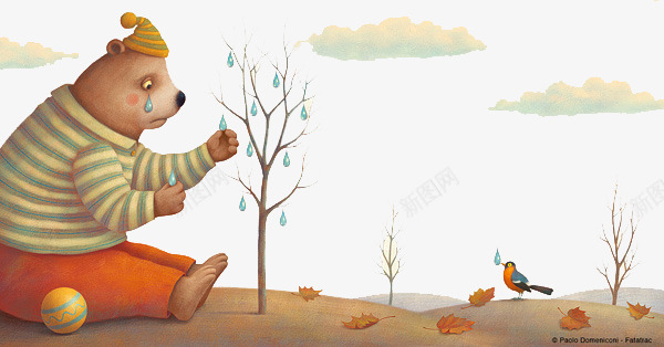哭泣的熊和森林png免抠素材_88icon https://88icon.com 卡通 手绘 手绘插画 插画 森林 熊