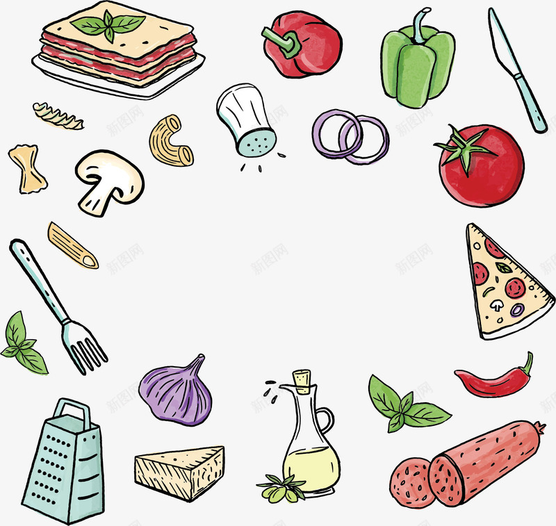 卡通手绘秋季食材矢量图ai免抠素材_88icon https://88icon.com 健康食材 矢量png 秋季 秋季食材 立秋 美味食材 矢量图