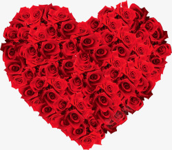 红色鲜花玫瑰爱心造型情人节素材