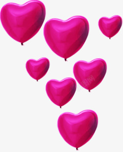 粉色心形气球情人节素材
