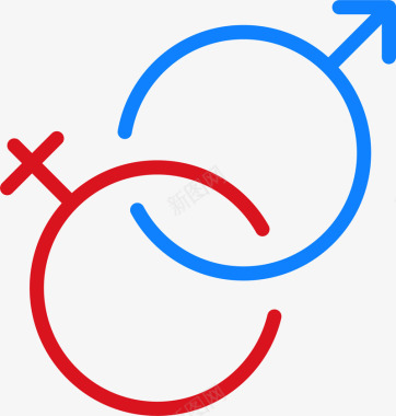 蓝红色块蓝红色性别符号图标图标