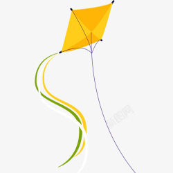 黄色卡通装饰风筝素材