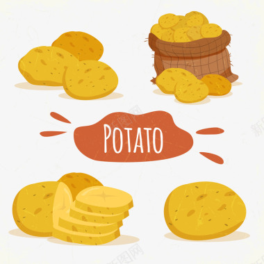 土豆卡通土豆土豆片矢量图图标图标