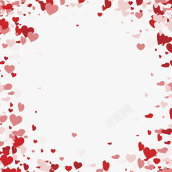 红色浪漫爱心碎片装饰边框素材