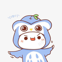 蓝色小娃娃素材