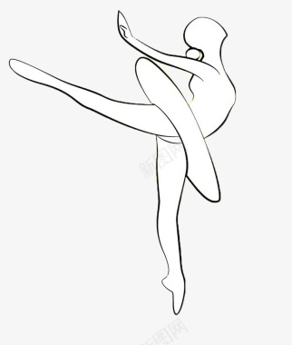 舞蹈裙子手绘黑色芭蕾舞者图标图标