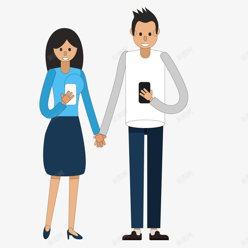 玩手机的情侣人物png免抠素材_88icon https://88icon.com 人物设计 情人节 情侣 玩手机 电子设备