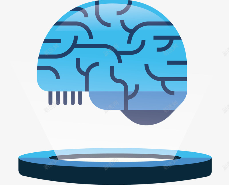 蓝色人工智能大脑矢量图ai免抠素材_88icon https://88icon.com AI技术 人工智能 大脑 矢量png 科技大脑 蓝色大脑 矢量图