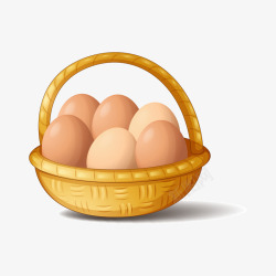 成堆篮中鸡蛋插画矢量图高清图片