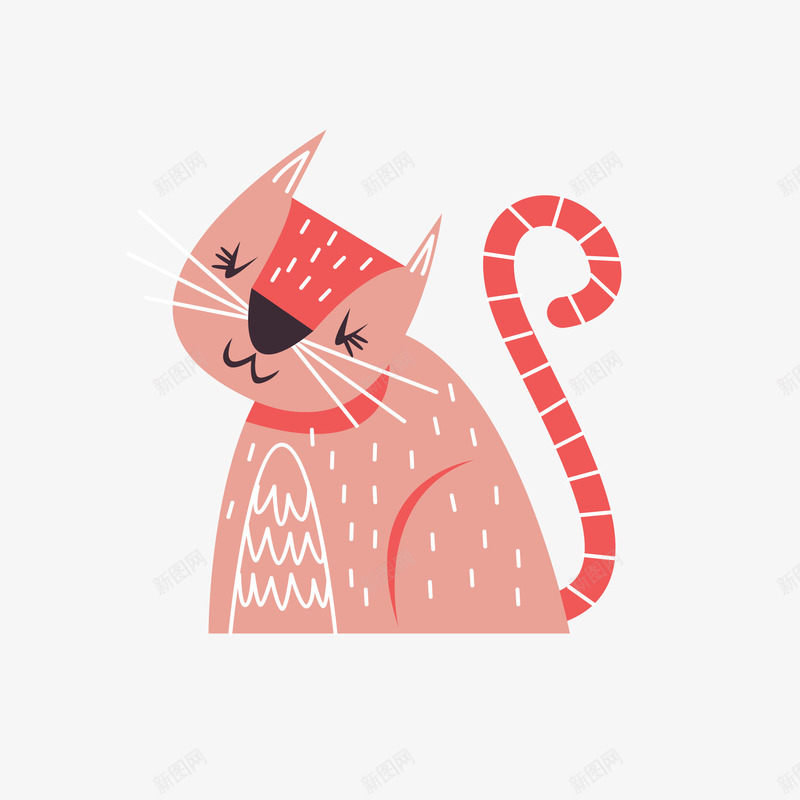 粉色小猫卡通动物矢量图eps免抠素材_88icon https://88icon.com 卡通 卡通动物 卡通的 可爱 可爱动物 可爱的动物 粉色小猫 矢量图