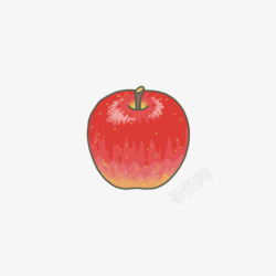 避暑旅行记手绘红色苹果高清图片