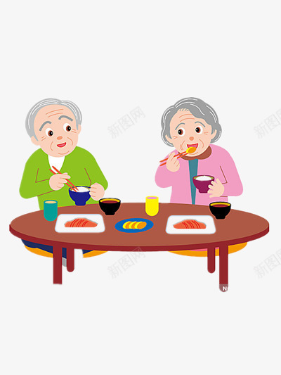 一起吃饭的老夫妻png免抠素材_88icon https://88icon.com 吃饭 和谐 家庭 素材